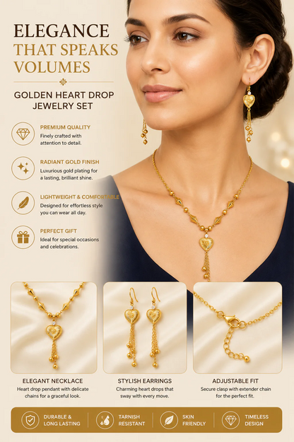 Heart Tassel Necklace Set
