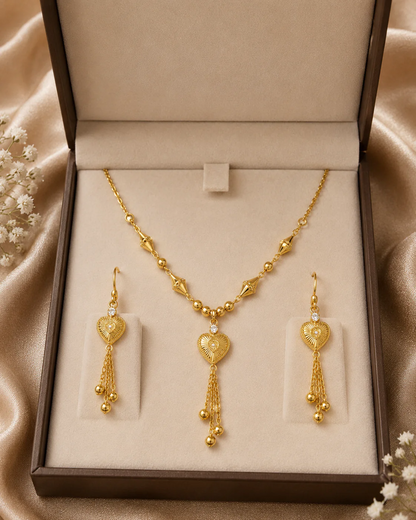 Heart Tassel Necklace Set